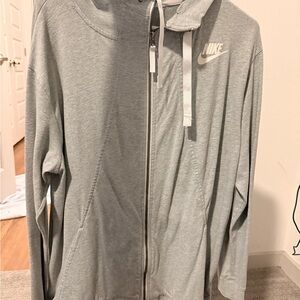 Nike Light Gray Full-Zip Hoodie